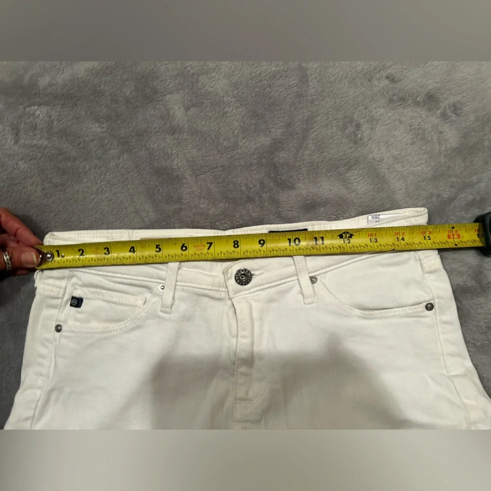 AG Adriano Goldschmied Prima Mid Rise Cigarette White Jeans Womens 28 R - Picture 5 of 9